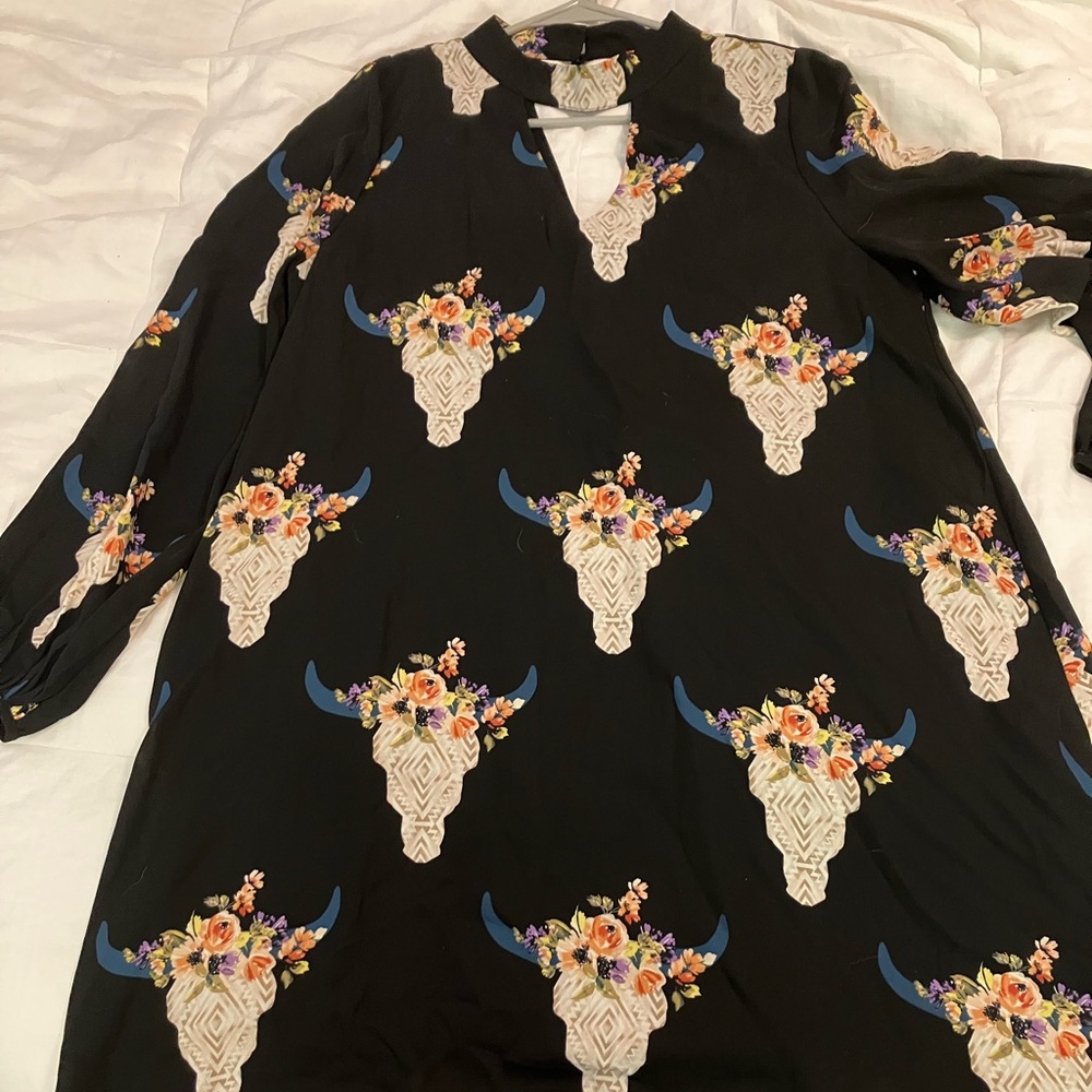 Steer skull mini dress size L altar’d state